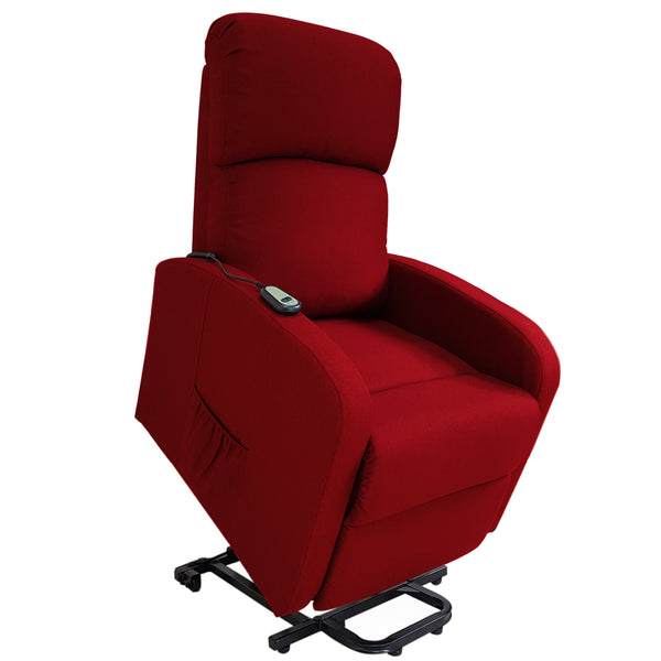 Fauteuil Releveur Electrique 1 Moteur 65x75x101 cm en Tissu Rouge sconto