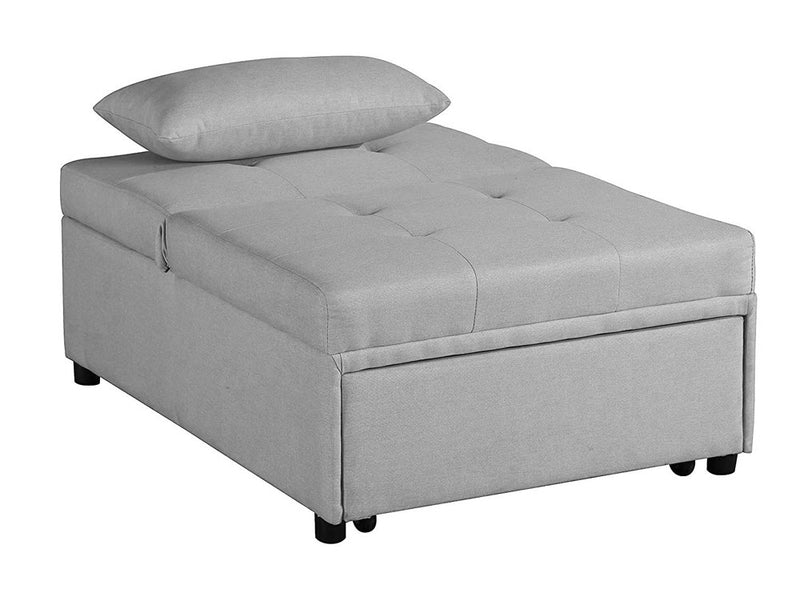 Poltrona Letto Singolo Trasformabile 78x113x45 cm in Tessuto Grigio-2