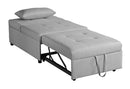 Poltrona Letto Singolo Trasformabile 78x113x45 cm in Tessuto Grigio-3