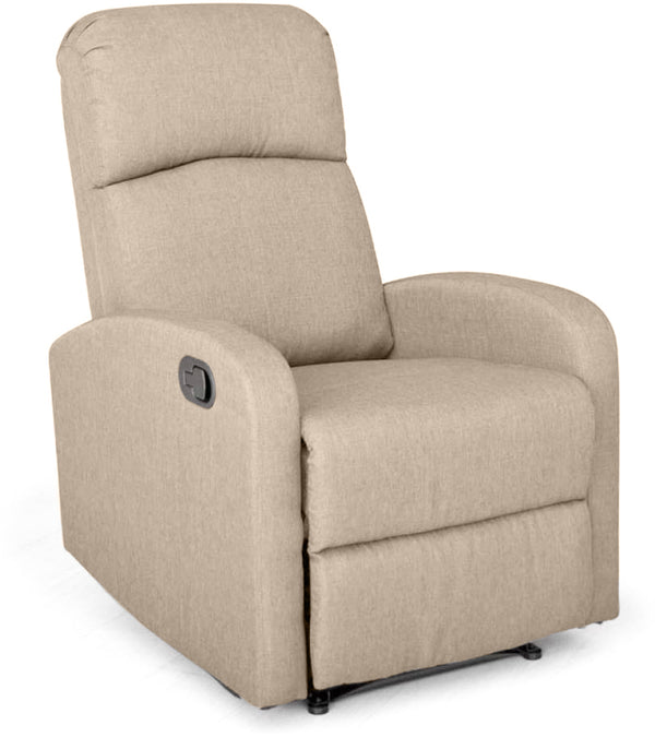 sconto Fauteuil relax inclinable manuel 75x65x101 cm en tissu beige