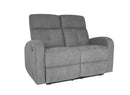 Divano 2 Posti Recliner con Poggiapiedi 130x85x100 cm in Tessuto Grigio-2