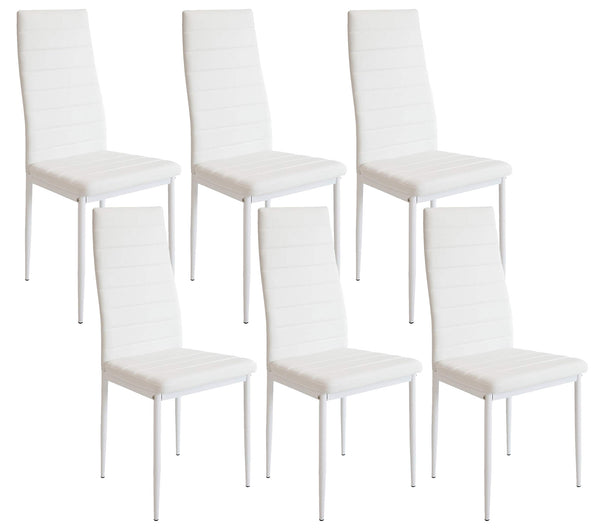 Lot de 6 Chaises 42x40x82 cm en Simili Cuir Blanc online