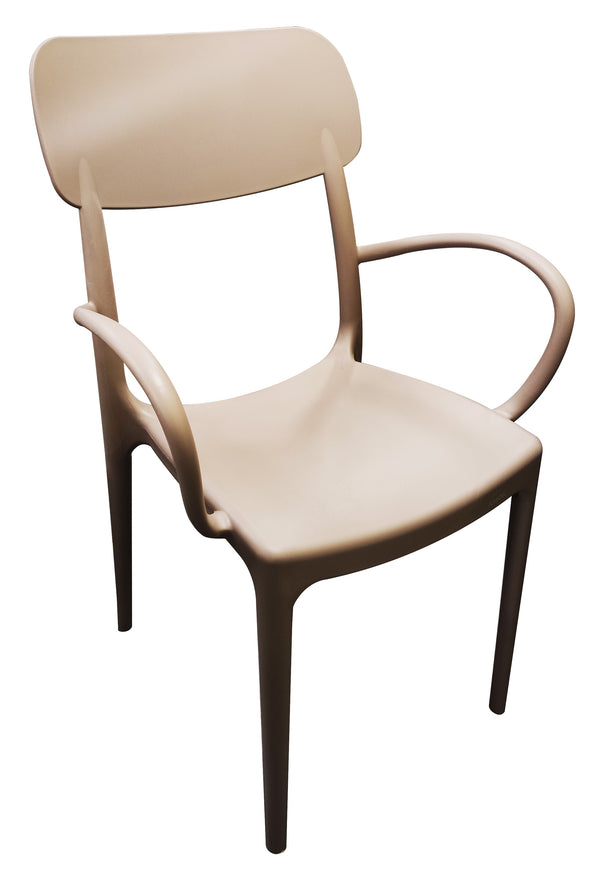 prezzo Chaise de jardin empilable 53x55x88 cm avec accoudoirs Tortora en polypropylène