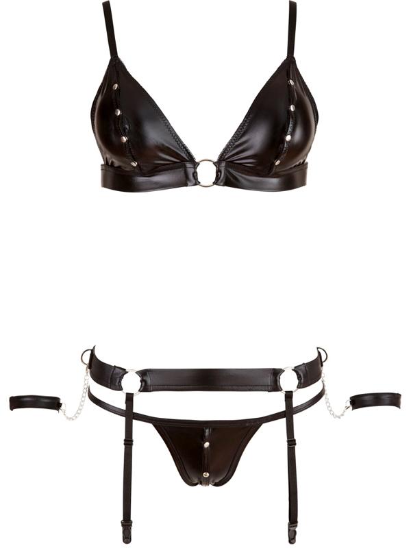 Cottelli - Completo intimo  bondage Nero M-8