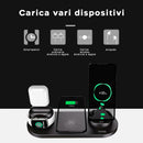 Stazione di Ricarica Wireless 6 in 1 Compatibile per  iPhone AirPods Apple Watch Nero-5