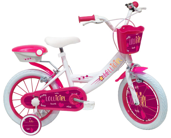 Vélo Fille 16" 2 Freins Lolly Girl Blanc/Rose sconto