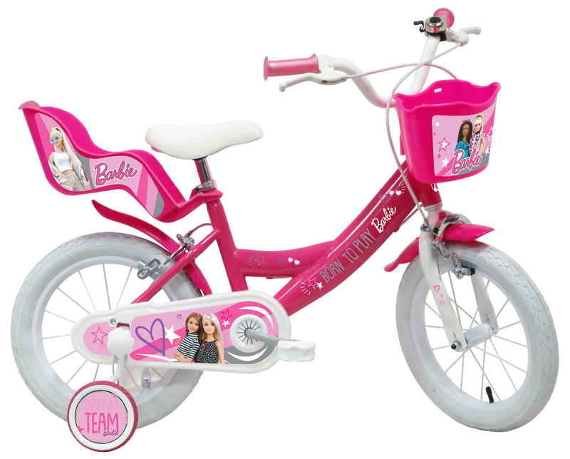 Bicicletta per Bambina 14" 2 Freni  Barbie Rosa-1