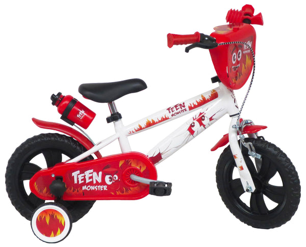 online Vélo Enfant 12" 1 Frein Pneus EVA Teen Monster Blanc/Rouge