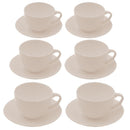 Set 6 Tazzine da Caffè con Piattino 8x7xh5 cm in Gres Porcellanato Romeo Crema-1