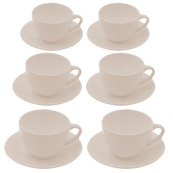 Set de 6 Tasses à Café avec Soucoupe 8x7xh5 cm en Grès Cérame Romeo Crema acquista