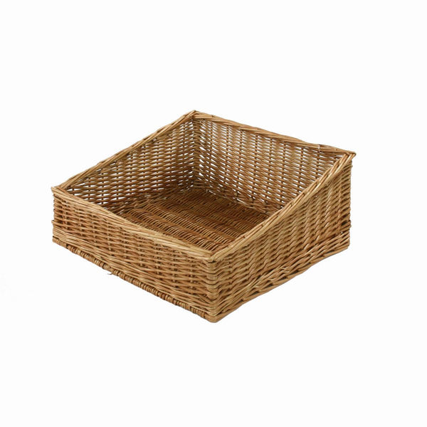 Panier présentoir en osier naturel cm 50x50xh12/21 acquista