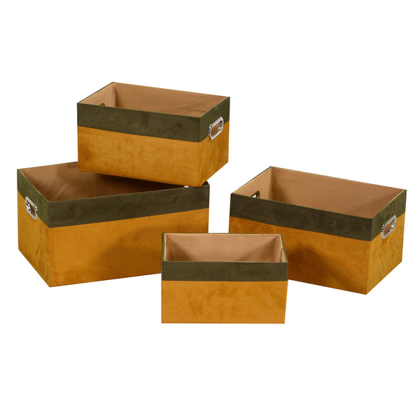 Lot de 4 tiroirs rectangulaires en tissu orange acquista