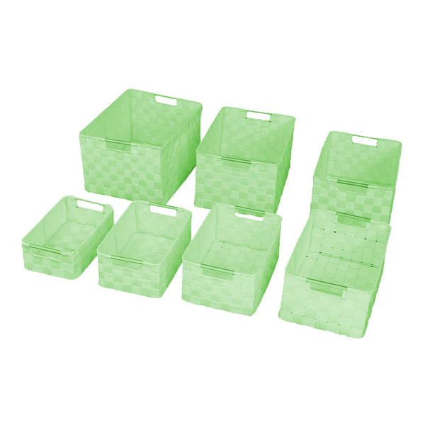 Lot de 7 tiroirs rectangulaires en polyester vert clair prezzo