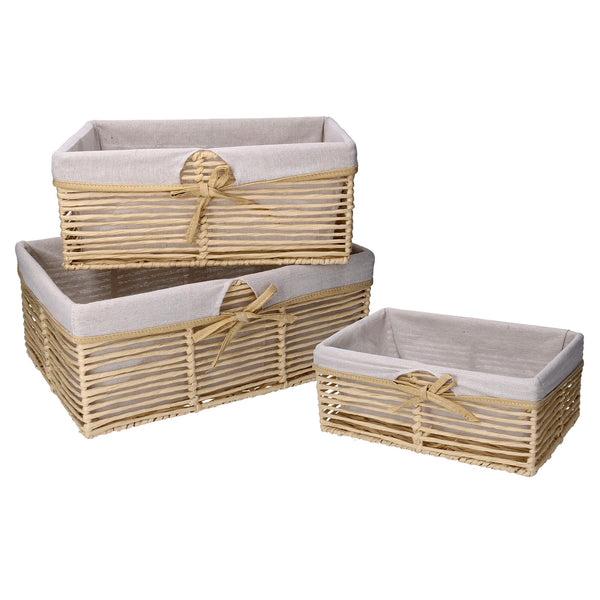 acquista Lot de 3 tiroirs papier hilary beige cm 38x27xh16