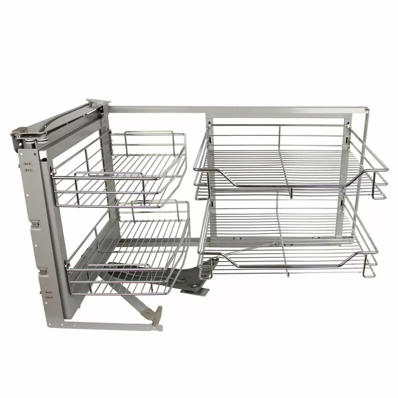 Set 4 Cestelli in Acciaio Inox per Mobile ad Angolo Cieco 90-100 cm Mano Sinistra-5