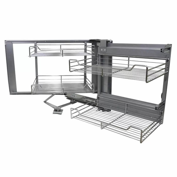 acquista Lot de 4 paniers en acier inoxydable pour meuble d'angle mort 90-100 cm côté droit