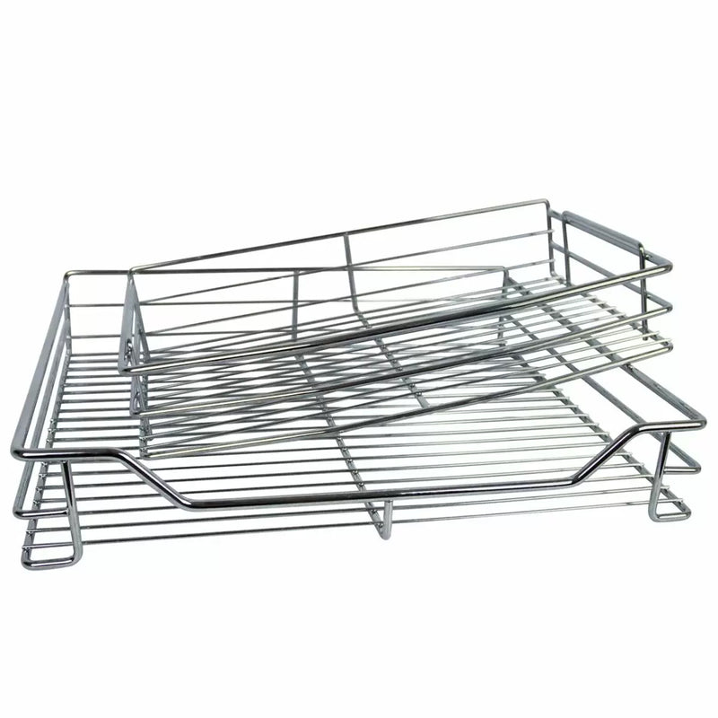 Set 4 Cestelli in Acciaio Inox per Mobile ad Angolo Cieco 90-100 cm Mano Destra-9