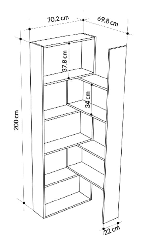 Libreria 72x22x200 cm Wish estensibile angolare antracite-8