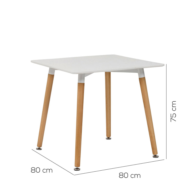 Tavolo Tex Bis Fisso 80x80 Piano Bianco-5