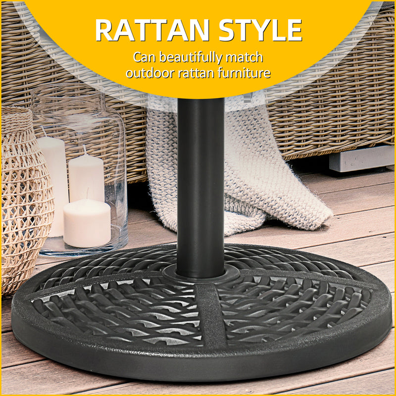 Base per Ombrellone da Giardino Ø45 cm Effetto Rattan Nero-6