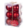 Set de 12 Boules de Noël Ø8 cm en Plastique Rouge