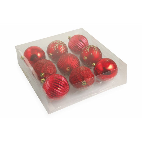 Lot de 9 Boules de Noël Ø10 cm en Plastique Rouge acquista