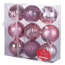 Set 9 Palle di Natale Ø10 cm in Plastica Rosa-1