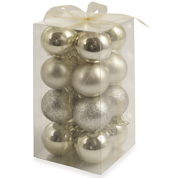 sconto Lot de 16 Boules de Noël Ø3 cm en Plastique Champagne