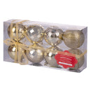 Set 8 Palle di Natale Ø8 cm in Plastica Oro-1