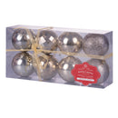 Set 8 Palle di Natale Ø8 cm in Plastica Champagne-1