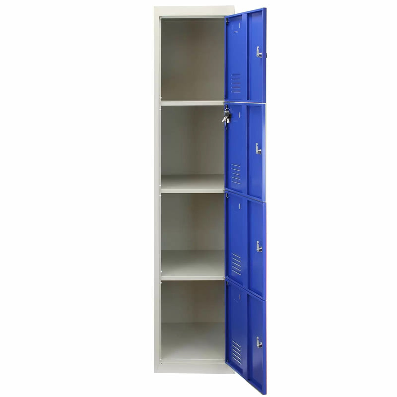 Set 3 Armadietti 12 Ante 45x38x180 cm per Scuole Palestre e Spogliatoi in Acciaio Blu-7