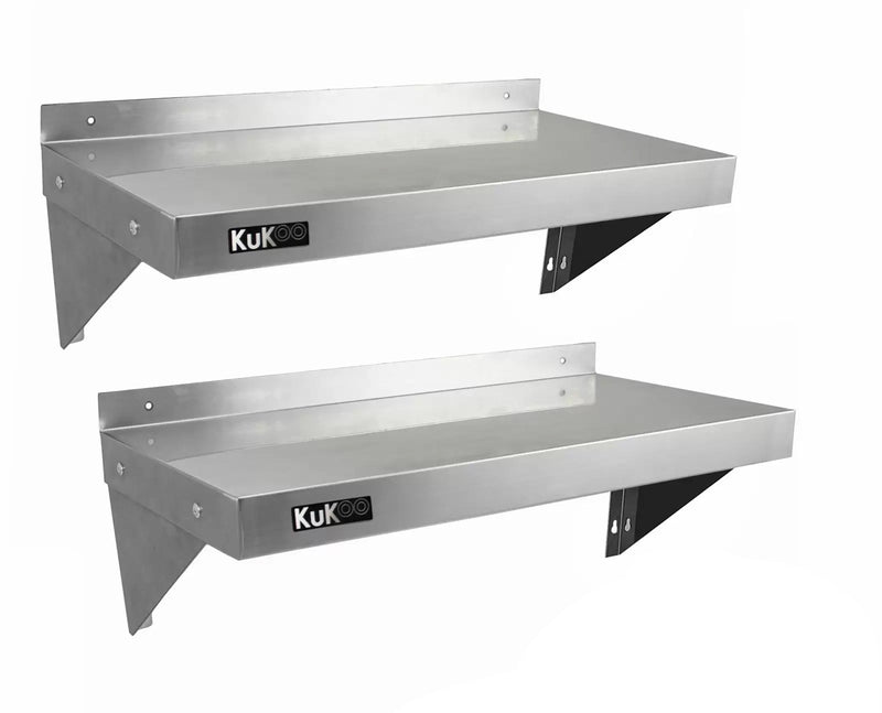 Set 2 Mensole a Muro 90x30 cm per Cucine di Ristoranti Pizzerie in Acciaio Inox-2