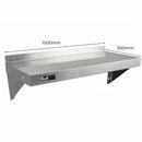 Set 2 Mensole a Muro 100x30 cm per Cucine di Ristoranti Pizzerie in Acciaio Inox-3