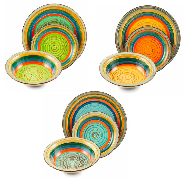 Servizio Piatti 9 Pezzi in Stoneware Soriani Mambo Multicolor-1