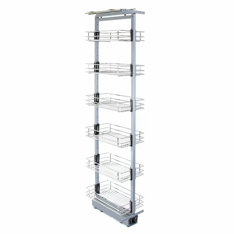 Colonna Estraibile per Mobile da Cucina 6 Cestelli H190-220 cm in Acciaio Inossidabile-2