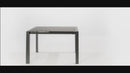 Table Extensible 122/182x80x76 cm en Métal avec Plateau en Verre Gris