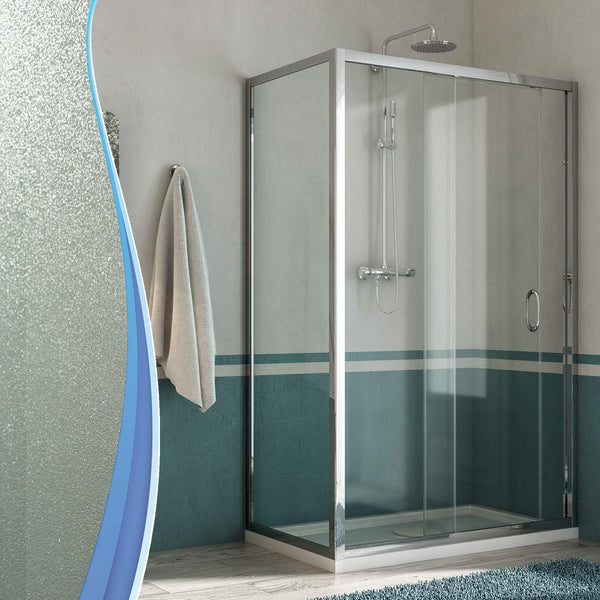 Cabine de douche d'angle 1 porte coulissante en cristal transparent 6 mm H185 Fosterberg Kolding Duo Différentes tailles acquista