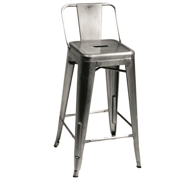 Tabouret Bristol 41x41xh66/87 cm avec dossier en fer galvanisé sconto