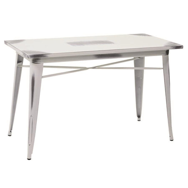 sconto Table New Bristol 120x60xh76 cm en Fer Blanc Antique