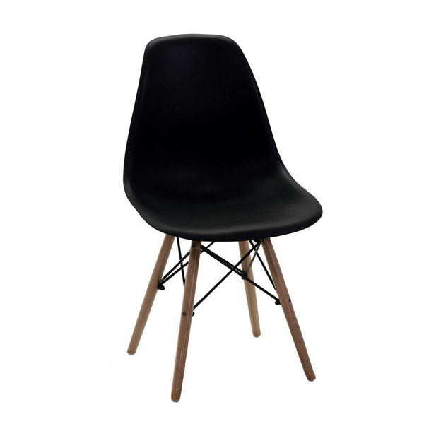 Sedia 51x46xh42,5/82 cm in Resina con Gambe in Legno di Faggio Nera acquista