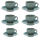 Set 6 Tazzine da Caffè con Piattino 8x5xh6,5 cm in Gres Porcellanato Otello Blu crema-3