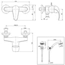 Kit Doccino e Miscelatore per Doccia in Ottone da Parete Bonussi Detroit Cromato-4