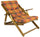 Fauteuil Relax 3 Positions en Bois avec Coussin Rembourré Rouge