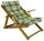 Fauteuil Relax 3 Positions en Bois avec Coussin Rembourré Vert