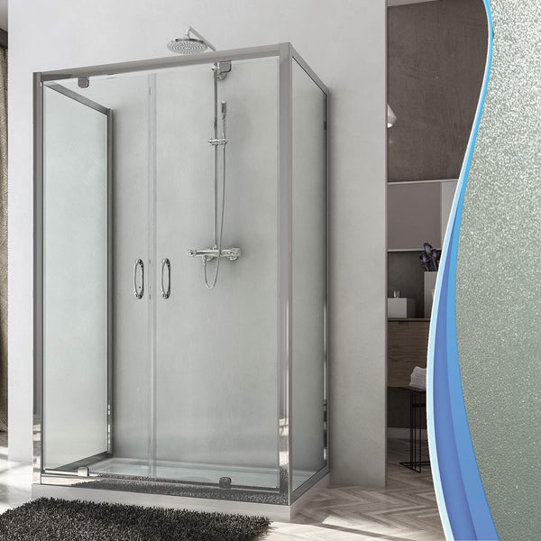 prezzo Cabine de douche rectangulaire 3 côtés 2 portes battantes cristal H185 Fosterberg Koge Trio