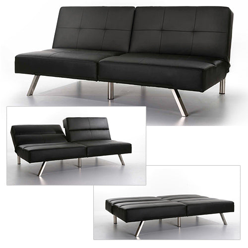 Divano Letto Prontoletto Click-Clack in Similpelle Nero-1