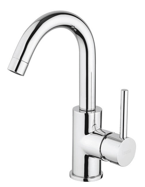 Rubinetto Miscelatore Monocomando Alto Girevole Lavabo in Ottone Cromato Bonussi-1