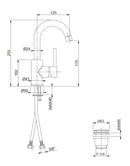 Rubinetto Miscelatore Monocomando Alto Girevole Lavabo in Ottone Cromato Bonussi-2