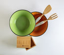 Set Cucina Verde Arancio e Bianco 5 Pezzi-3