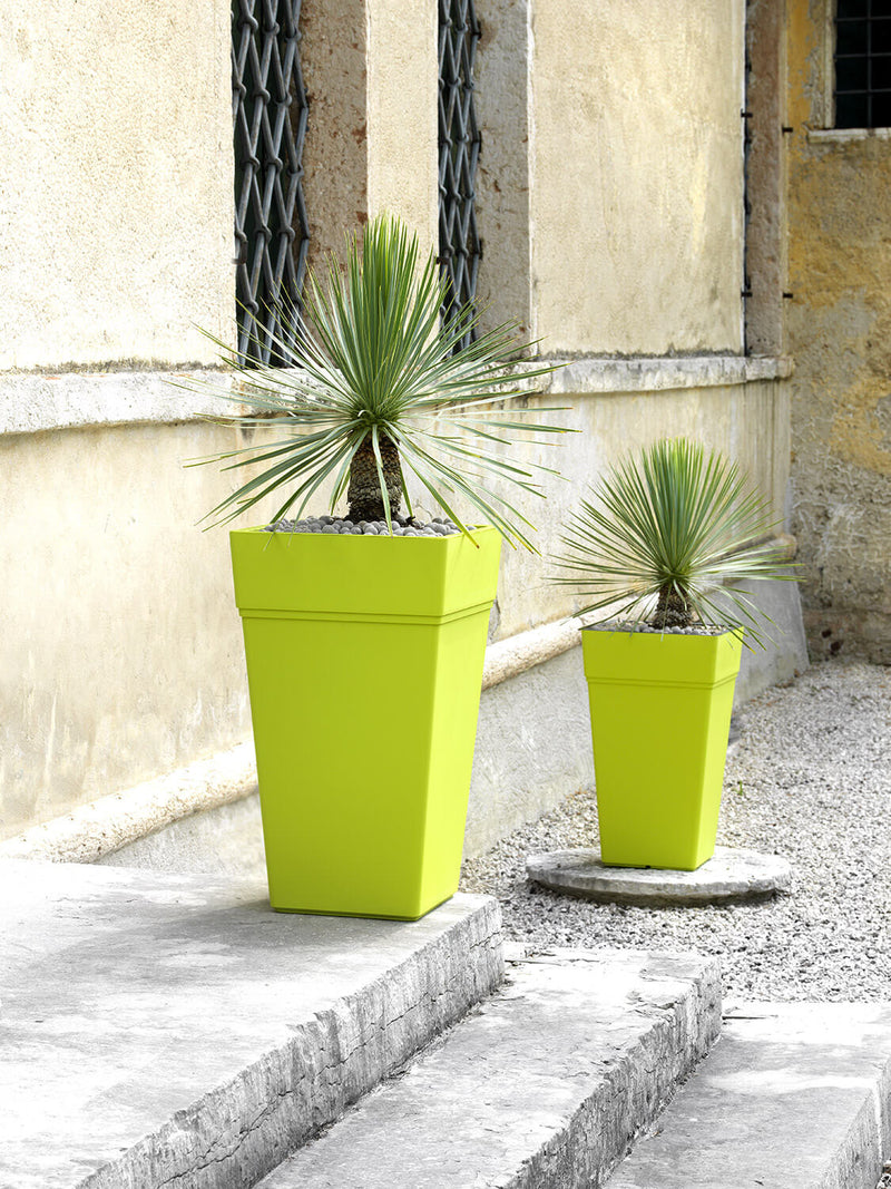 Vaso 38x38x65 cm in Polipropilene con Riserva d'Acqua Tulli Stalk Elements 65 Wr Verde Cedro-4